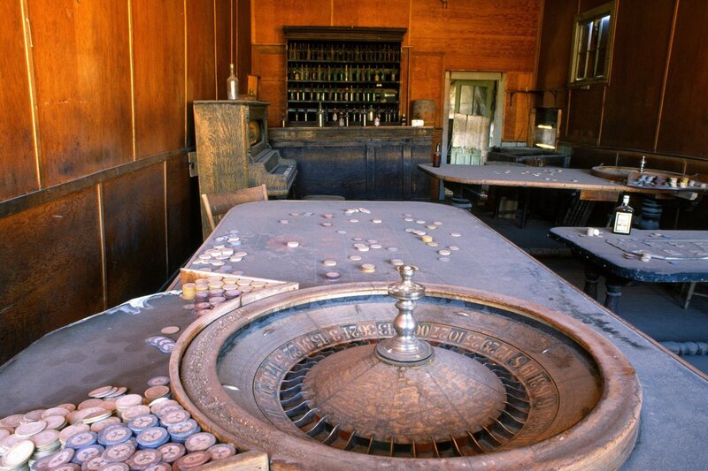 Old saloon with roulette table