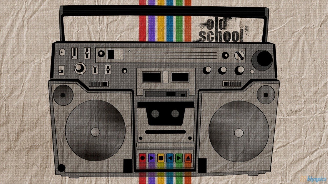 Old school boombox illustration