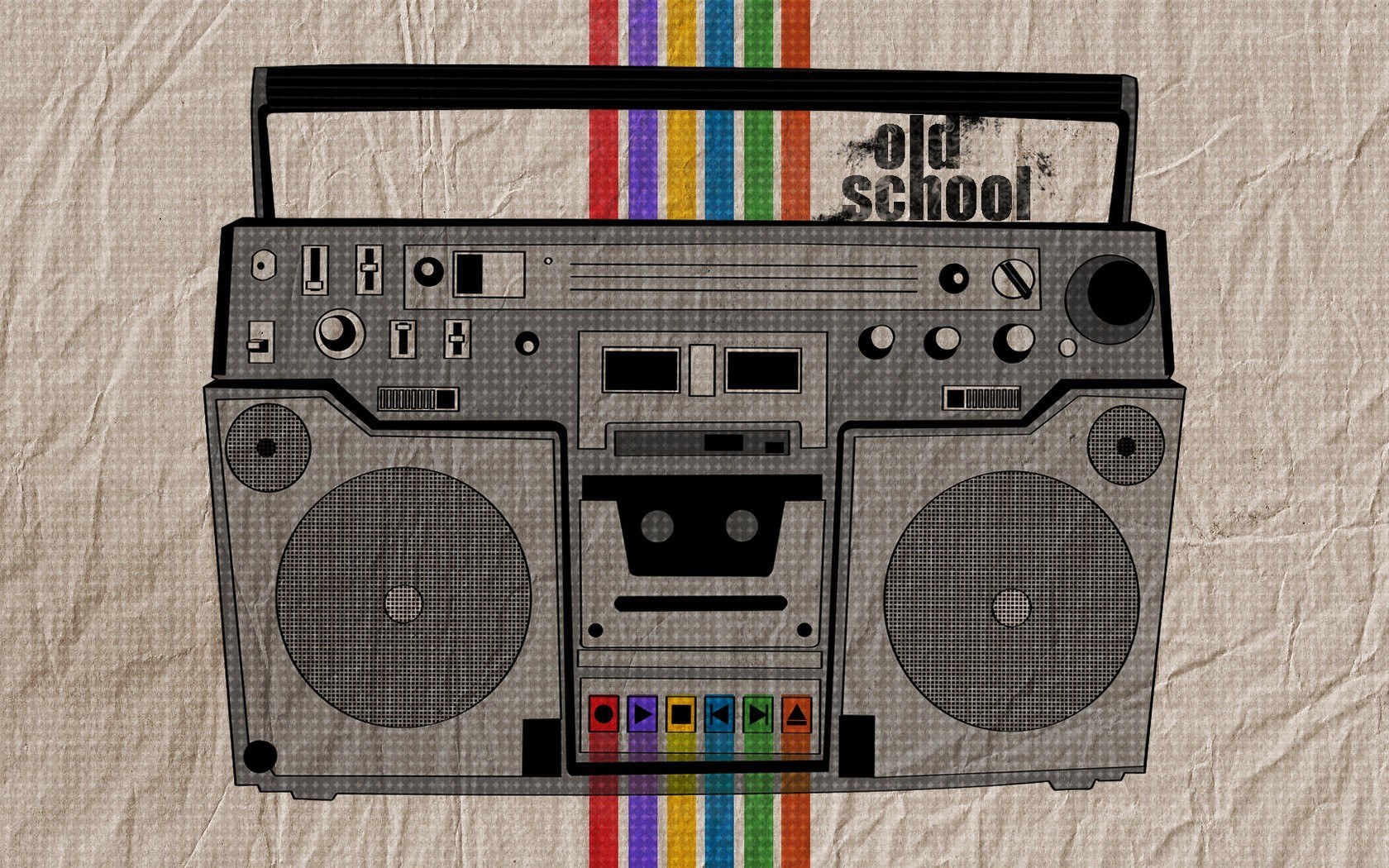 Old school boombox illustration