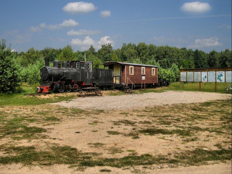 Old steam train on display