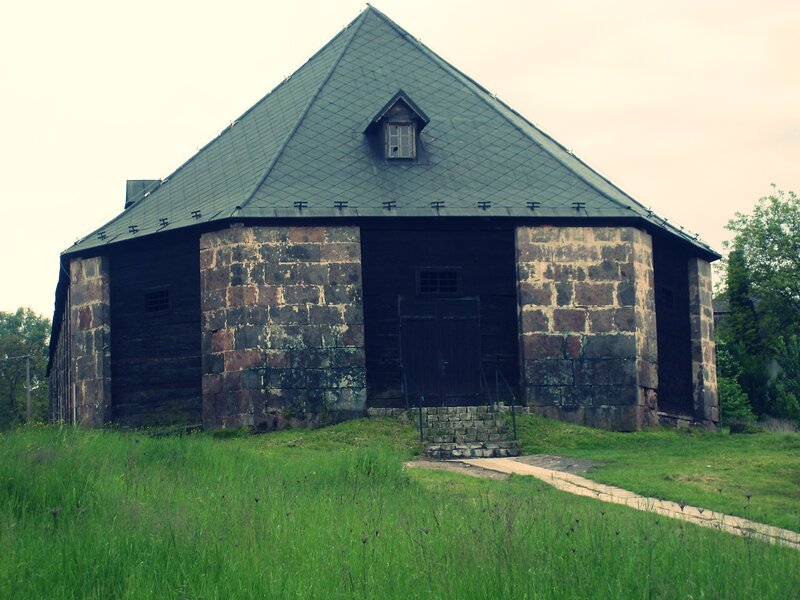 Old stone and wood building