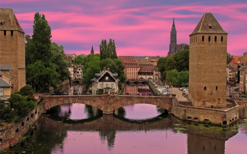 Old Stone Bridge at Sunset