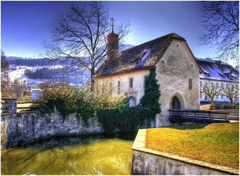 Old Stone Church by River