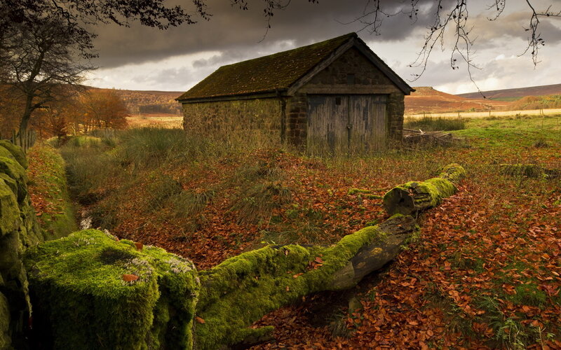Old Stone Shed in Autumn