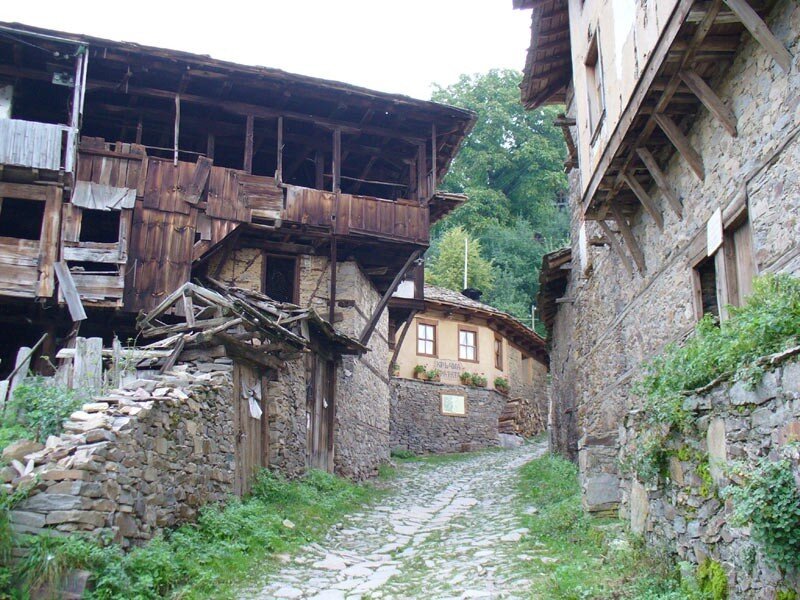 Old stone village alley