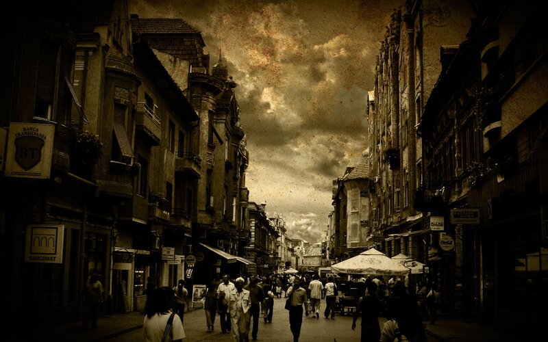 Old street in a European city