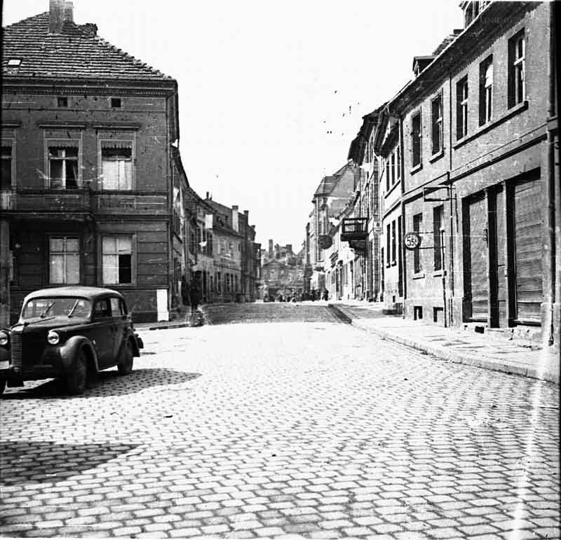 Old street with vintage car