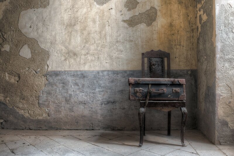 Old Suitcase on Chair