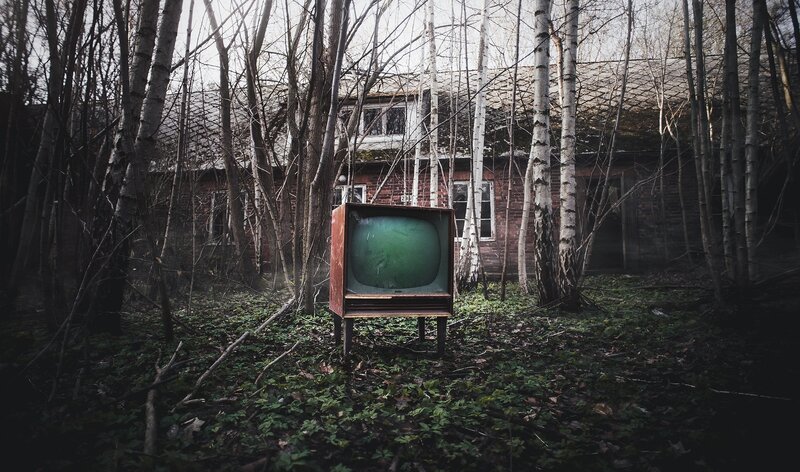 Old Television in Forest