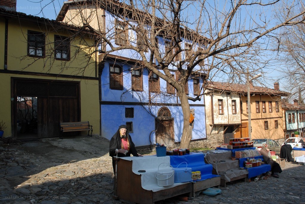 Old town market scene