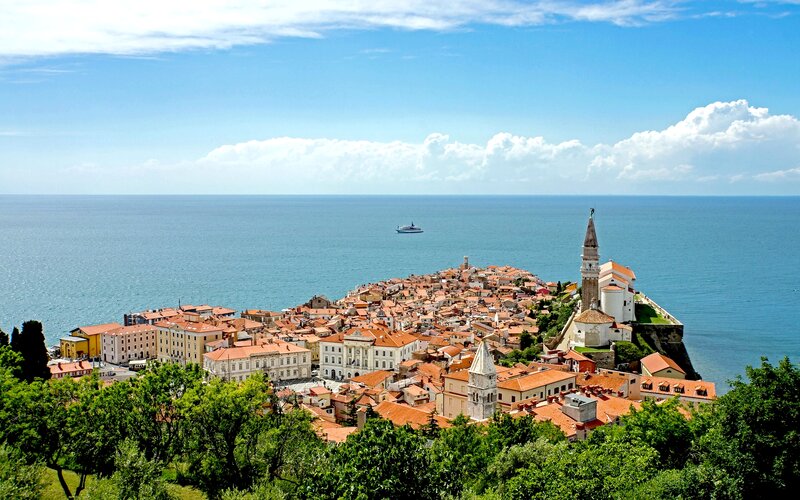 Old Town on a Peninsula — Blue