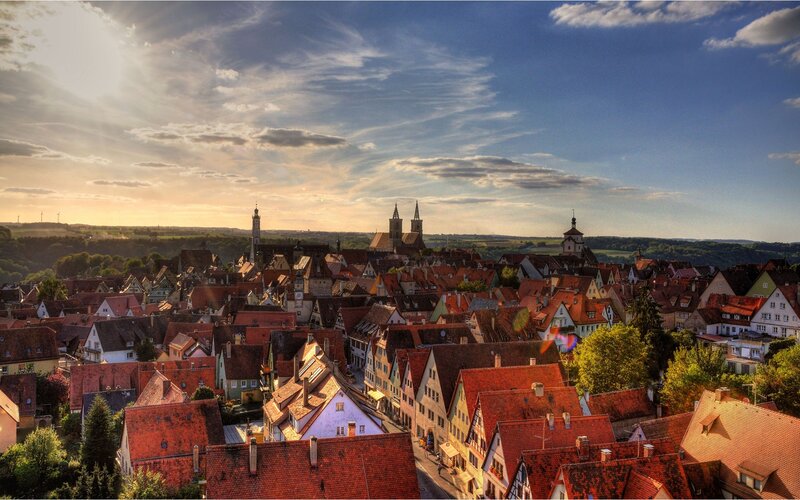 Old Town Rooftops — Red