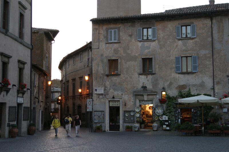 Old town street at dusk