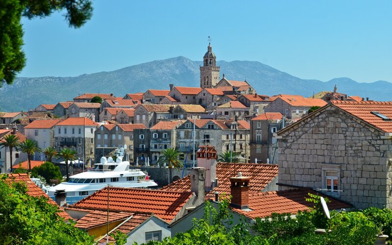 Old Town with Church Tower — Red