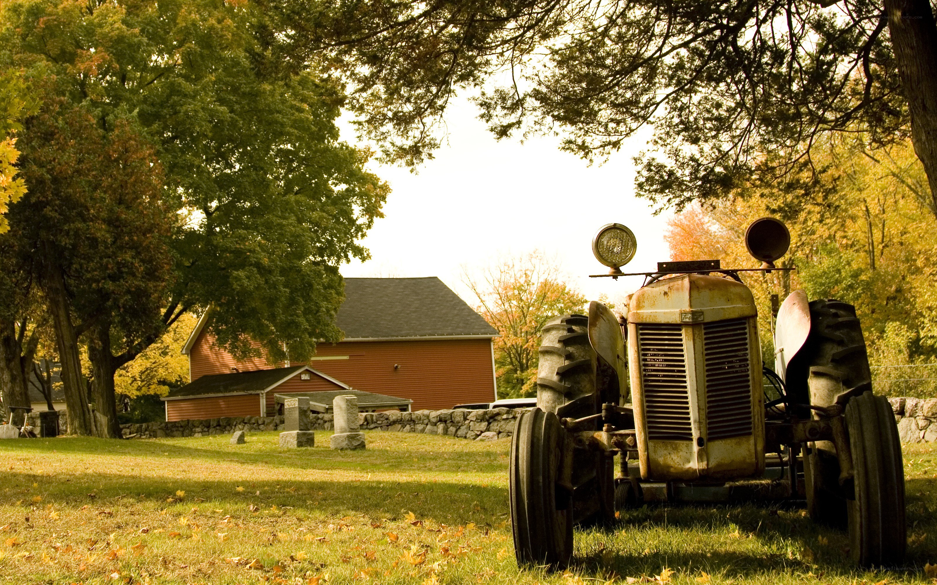 Old tractor in a rural yard