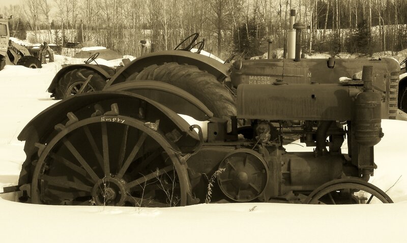 Old Tractor in Snow