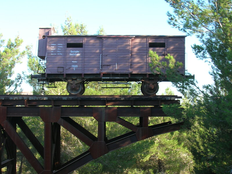 old train car on a bridge