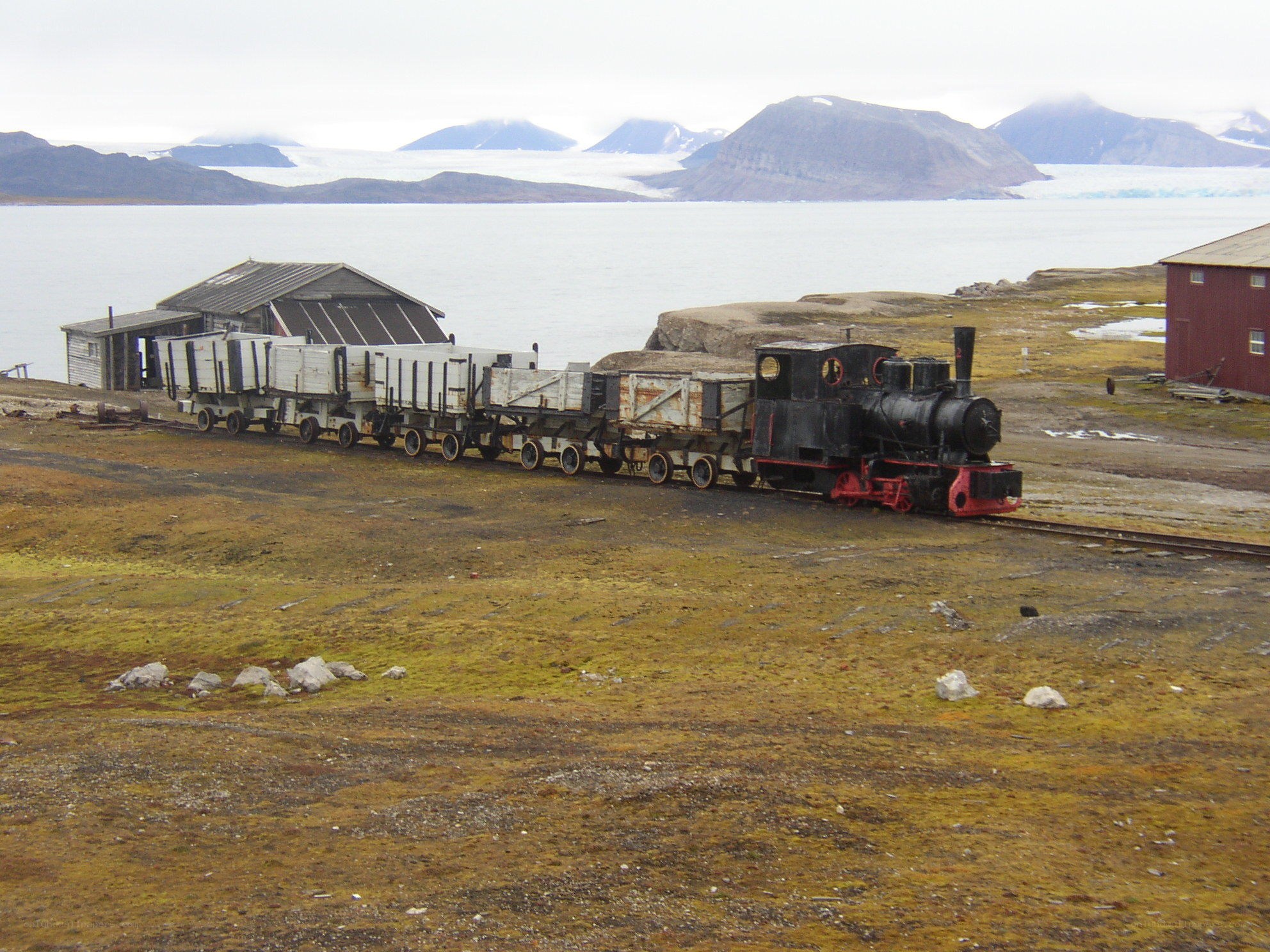 Old train in arctic landscape