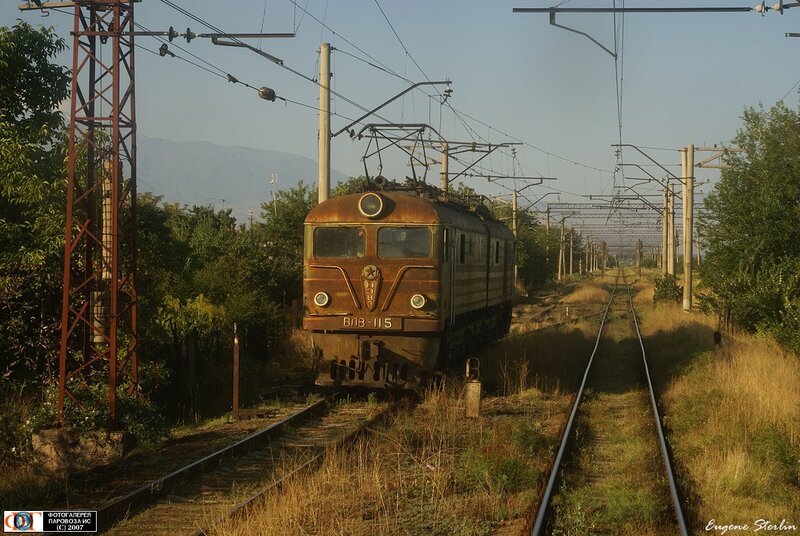 Old train on rural tracks