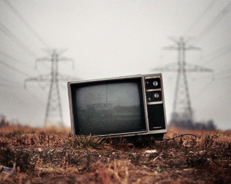 Old TV in a field