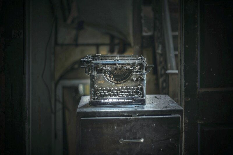 Old Typewriter on Cabinet