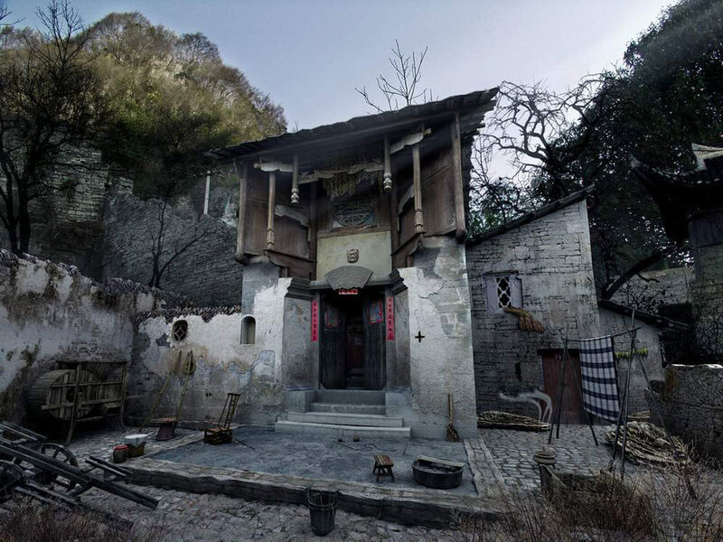 old village house in mountains