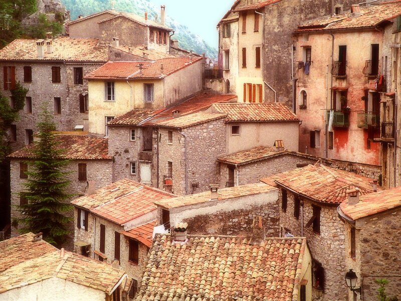 Old village rooftops in France