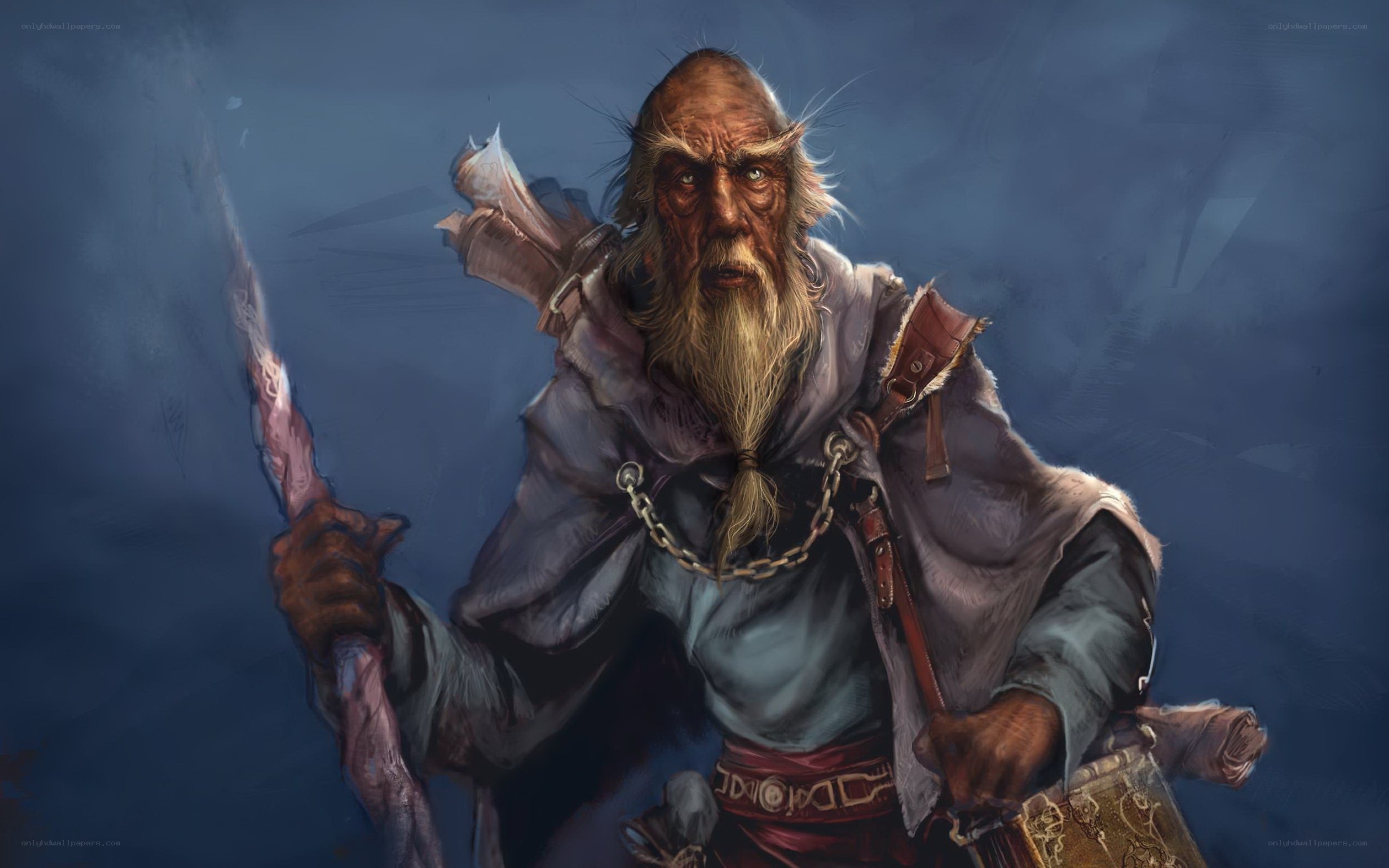 old warrior with staff
