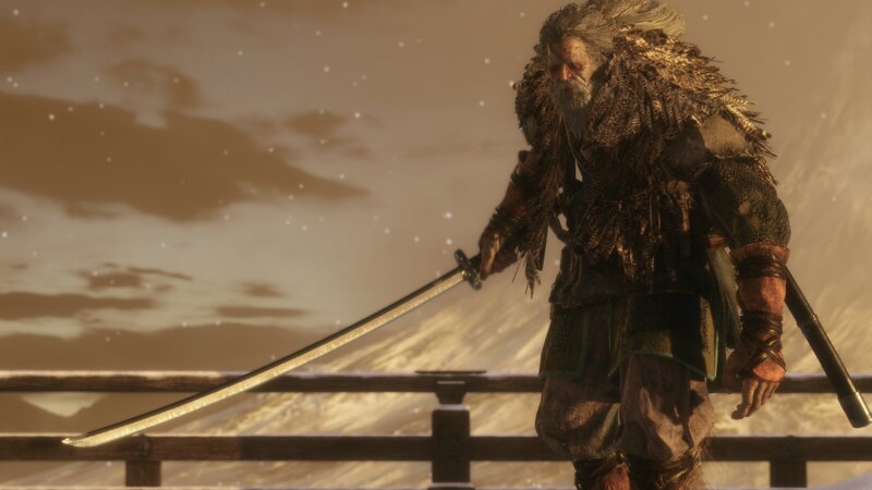 Old Warrior with Sword — Brown