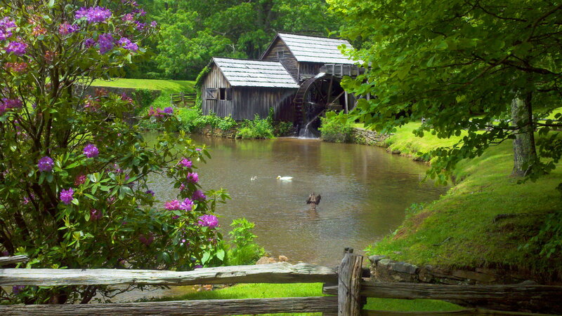 Old Water Mill by Pond