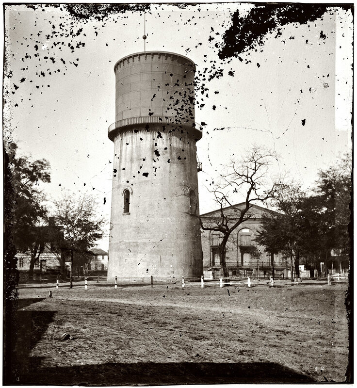 Old water tower in a park