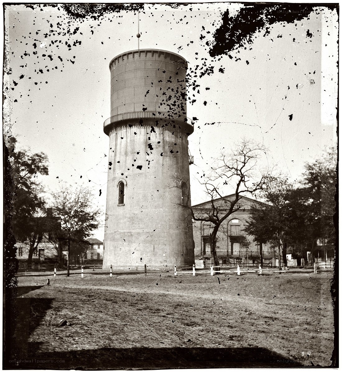Old water tower in a park