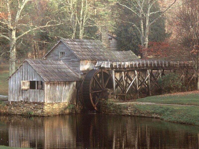 Old watermill by a river