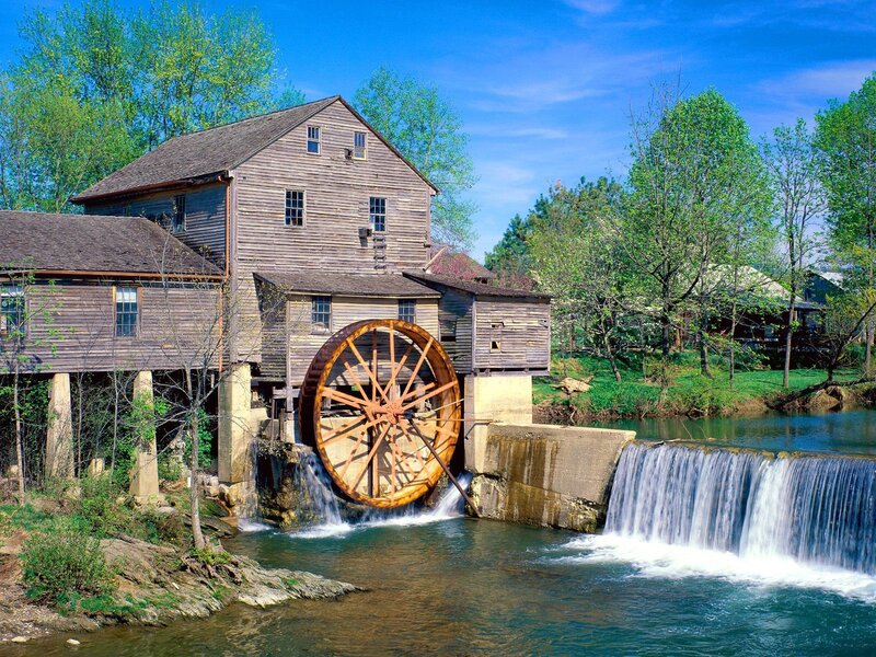 Old watermill by a river