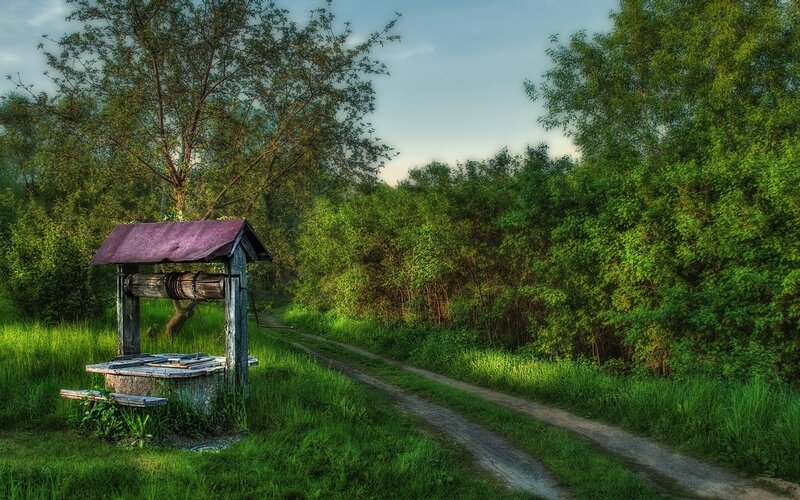 Old well by a country path