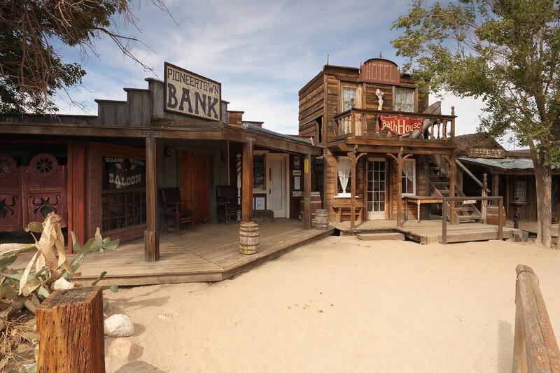 Old west town buildings