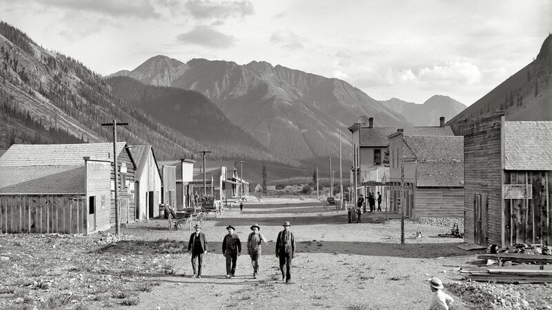 Old western town in mountains