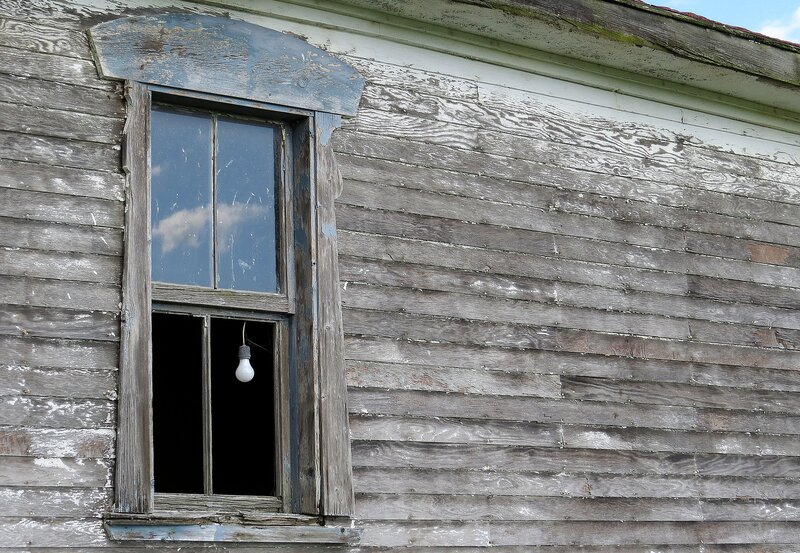 Old Window on Wooden Wall