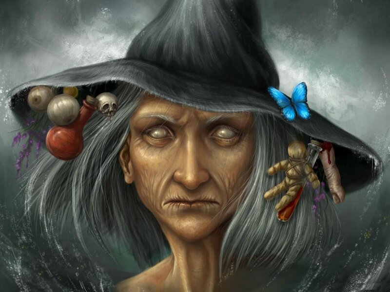 Old Witch with Hat