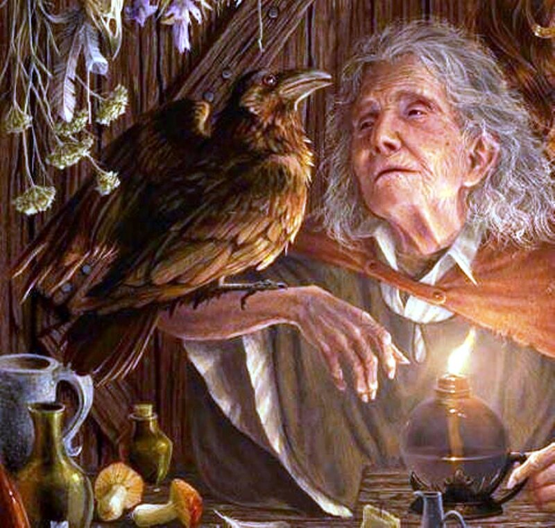 Old Woman with Crow