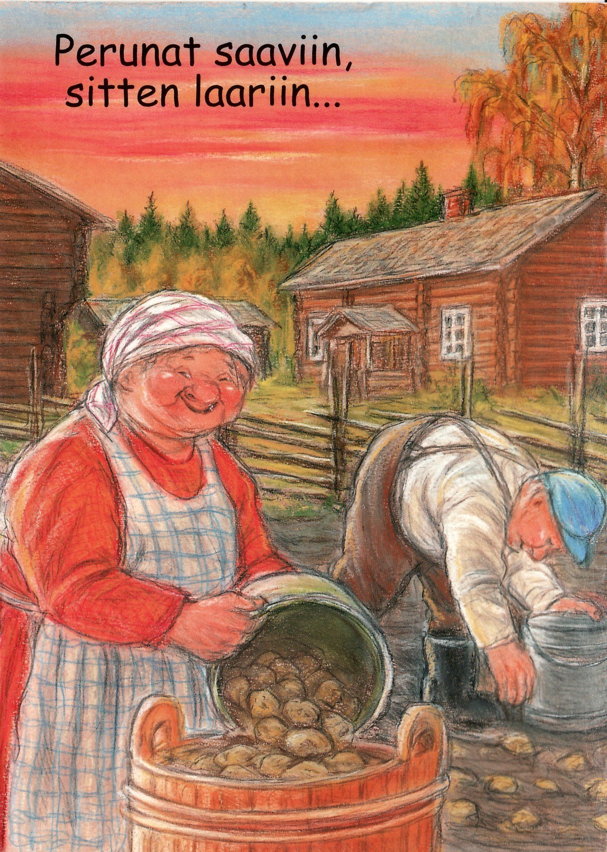 Old woman with potatoes