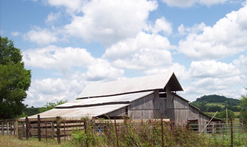 Old Wooden Barn — Blue, Serene