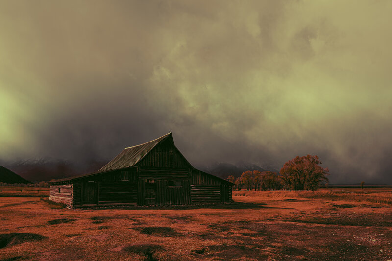 Old Wooden Barn — Brown, Dramatic, Autumn