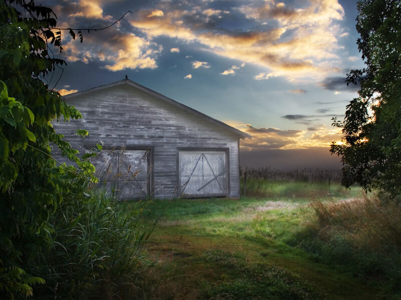 Old Wooden Barn — Gray, Dramatic