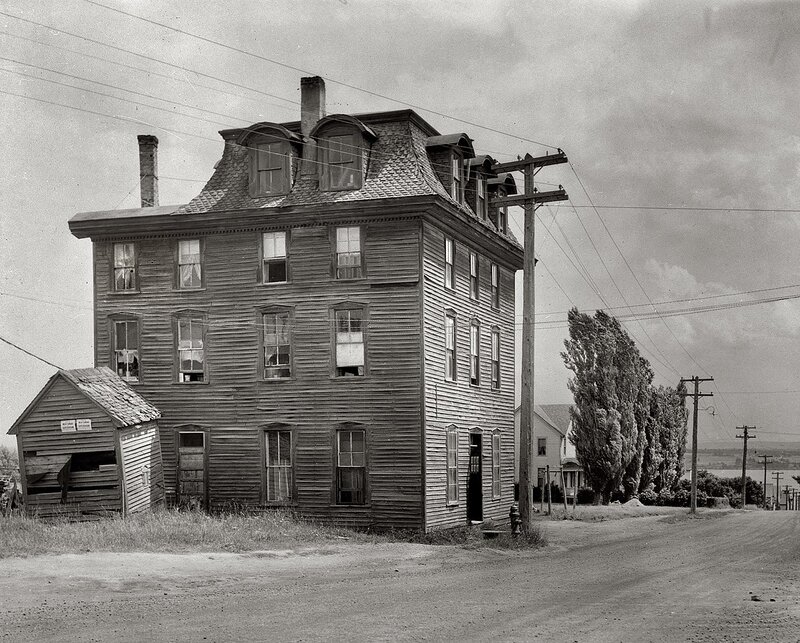 Old wooden building in a quiet town
