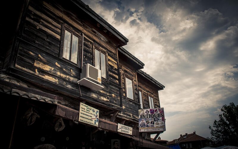 Old wooden building with antique shop