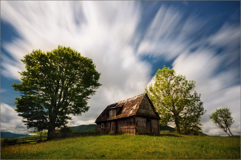 Old Wooden Cabin — Green, Serene