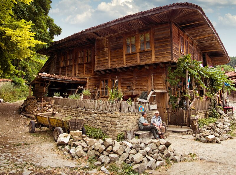 Old wooden house in a village