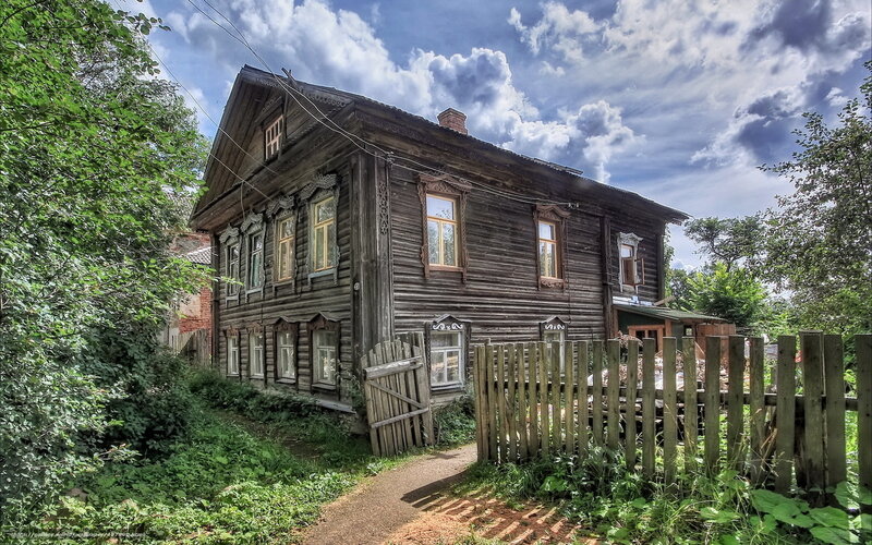 Old wooden house in village