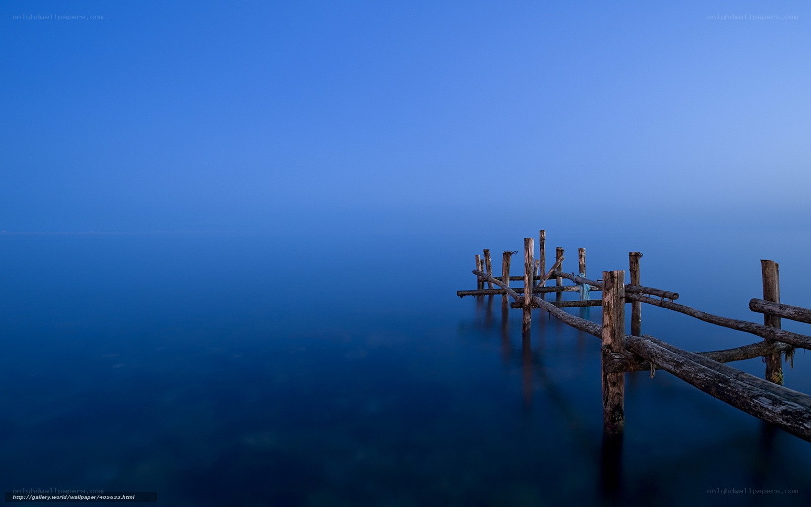 Old wooden pier at dawn
